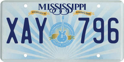 MS license plate XAY796