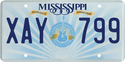 MS license plate XAY799