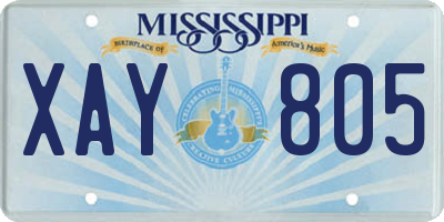 MS license plate XAY805