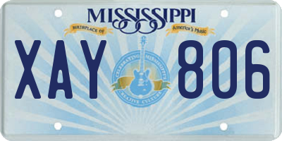 MS license plate XAY806