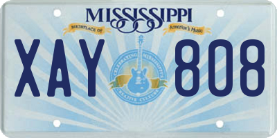 MS license plate XAY808