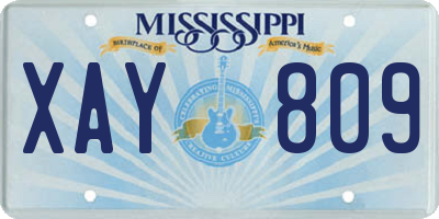 MS license plate XAY809