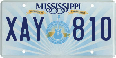 MS license plate XAY810