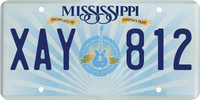 MS license plate XAY812