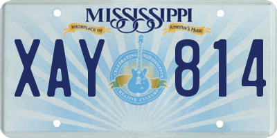 MS license plate XAY814