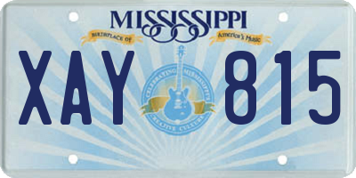 MS license plate XAY815