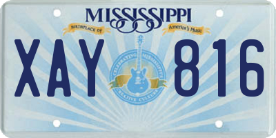 MS license plate XAY816