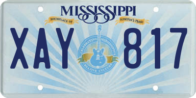 MS license plate XAY817