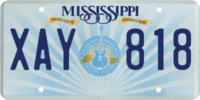 MS license plate XAY818