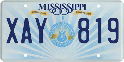MS license plate XAY819