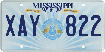 MS license plate XAY822