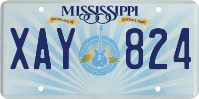 MS license plate XAY824
