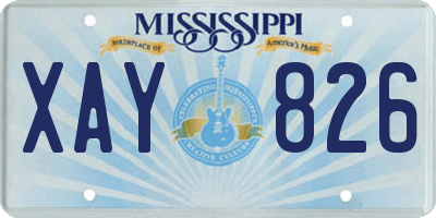 MS license plate XAY826