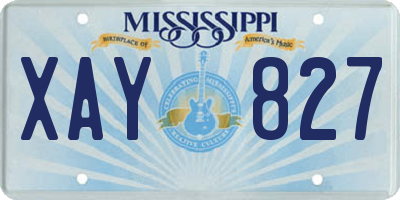 MS license plate XAY827