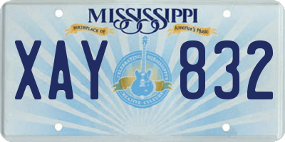MS license plate XAY832