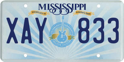 MS license plate XAY833