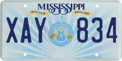 MS license plate XAY834