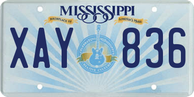 MS license plate XAY836