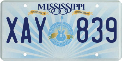 MS license plate XAY839