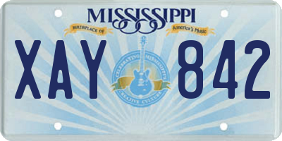 MS license plate XAY842