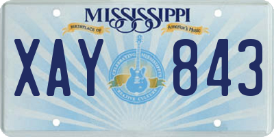 MS license plate XAY843