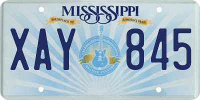 MS license plate XAY845
