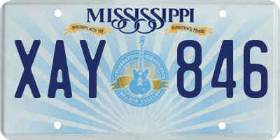 MS license plate XAY846