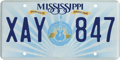 MS license plate XAY847