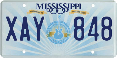 MS license plate XAY848