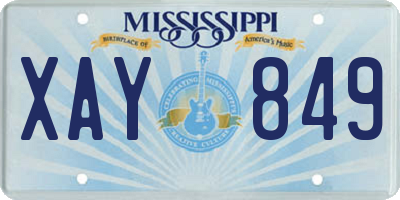 MS license plate XAY849