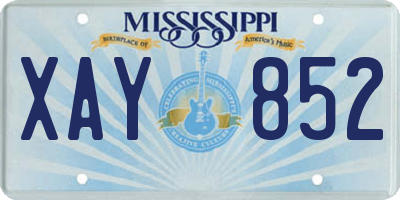 MS license plate XAY852