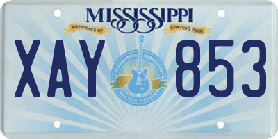 MS license plate XAY853