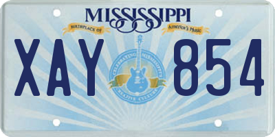 MS license plate XAY854
