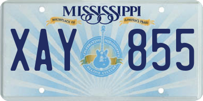 MS license plate XAY855