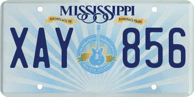 MS license plate XAY856
