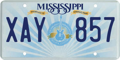 MS license plate XAY857
