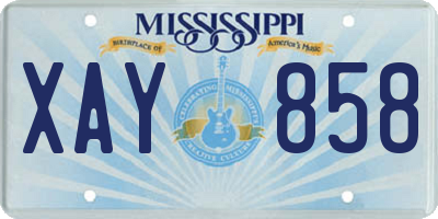 MS license plate XAY858