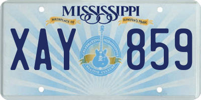 MS license plate XAY859