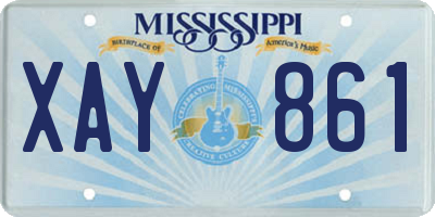 MS license plate XAY861
