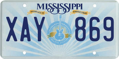 MS license plate XAY869