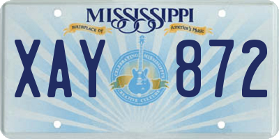 MS license plate XAY872