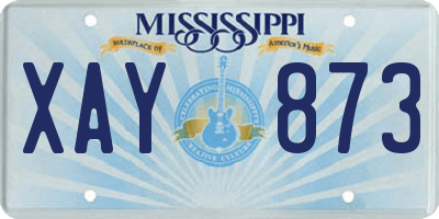 MS license plate XAY873