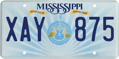 MS license plate XAY875