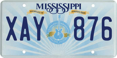 MS license plate XAY876