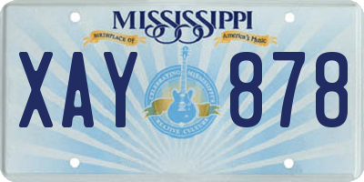 MS license plate XAY878