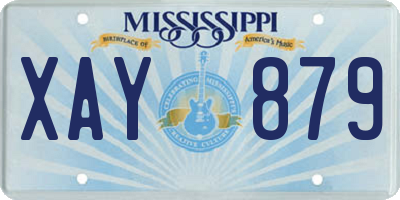 MS license plate XAY879
