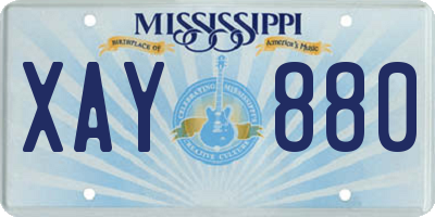 MS license plate XAY880
