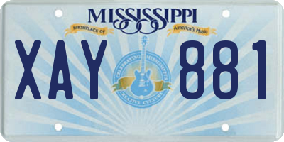 MS license plate XAY881