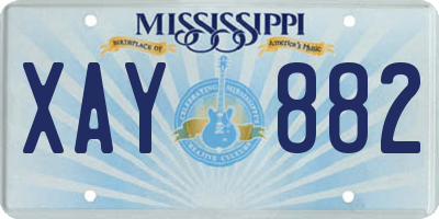 MS license plate XAY882