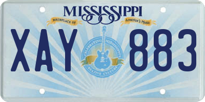 MS license plate XAY883